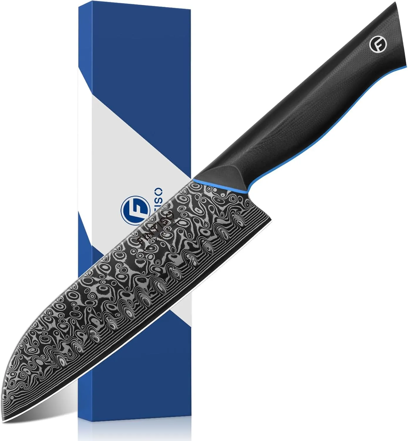 7-Inch Kitchen Knife, 67-Layer Japanese Damascus Steel Chef's Santoku With G10 Handle - Professional Cooking Tool for Home and Kitchen