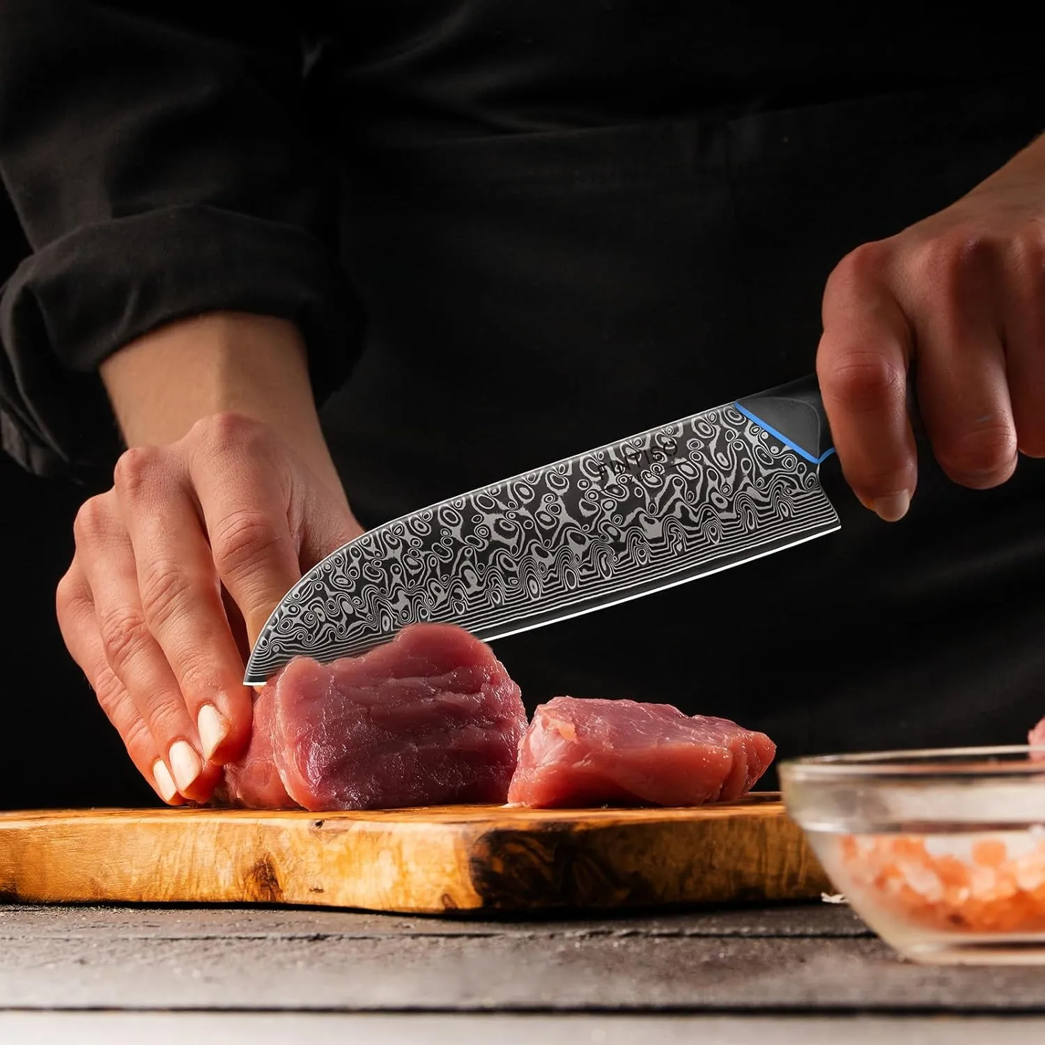 7-Inch Kitchen Knife, 67-Layer Japanese Damascus Steel Chef's Santoku With G10 Handle - Professional Cooking Tool for Home and Kitchen