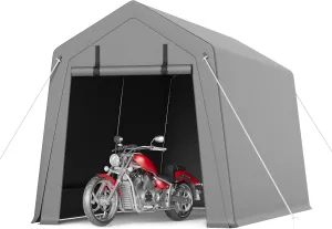 7 x 12 ft Carport Storage Shed, Shelter Logic with 2 Roll-up Zipper Door, Heavy Duty Waterproof Tarp, Storage Tent for Motorcycle, Bike, Garden Tools, Firewood