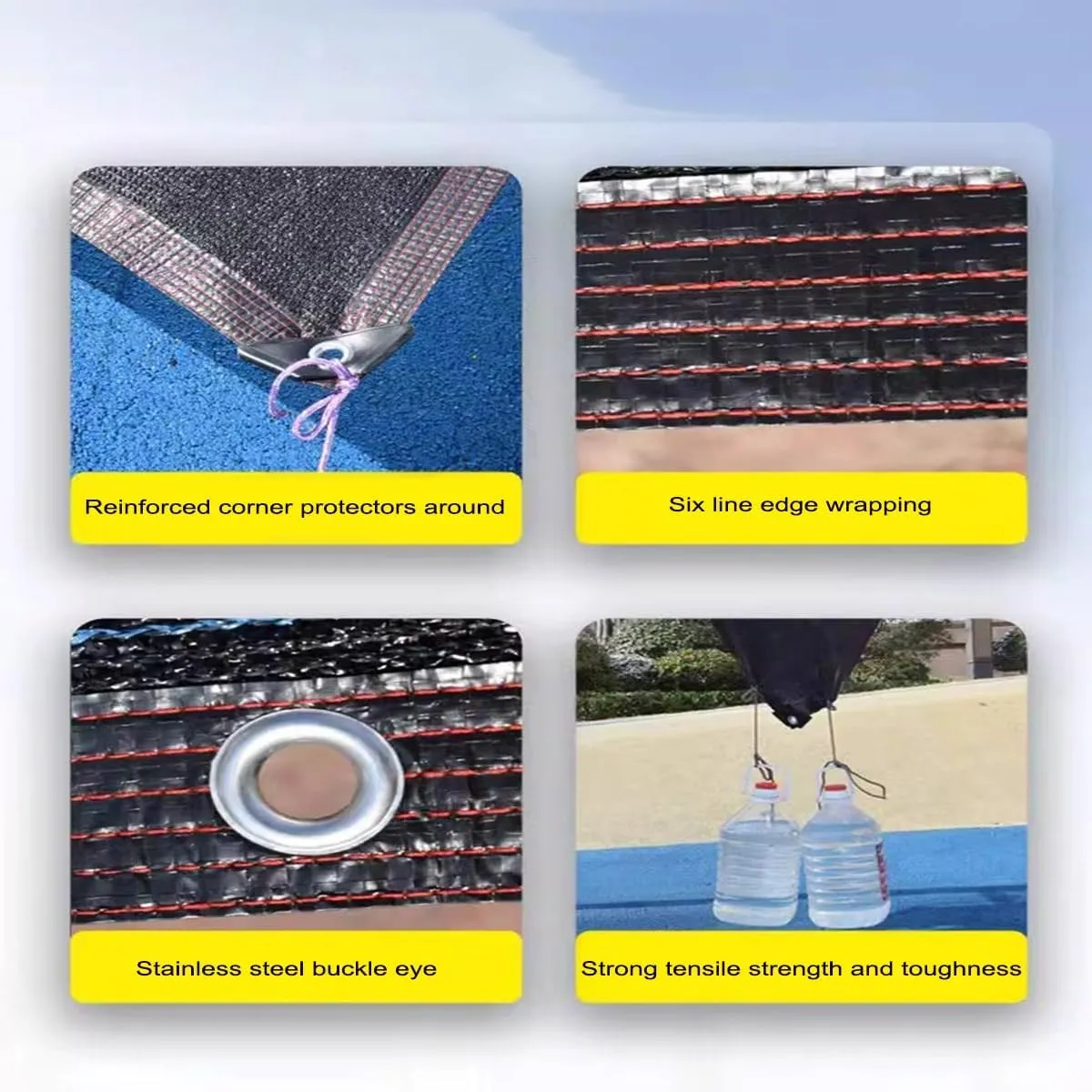 70% Garden Patio Shade Cloth, Shade Mesh Tarp with Upgraded Grommets, UV-Resistant Shade Sails for Greenhouse, Garden, Patio Plants, Pergola, Parking(Size:6.6FT X 23FT)