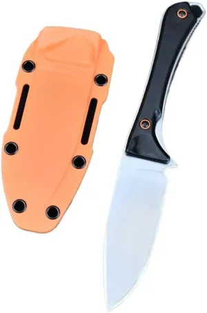 7.68 Inch Straight Knife with Sheath, Stylish Fixed Blade Knife - Made of 8cr13Mov Steel - Nylon Fiberglass Handle, Bushcraft and Camping Survival Knife (Black)