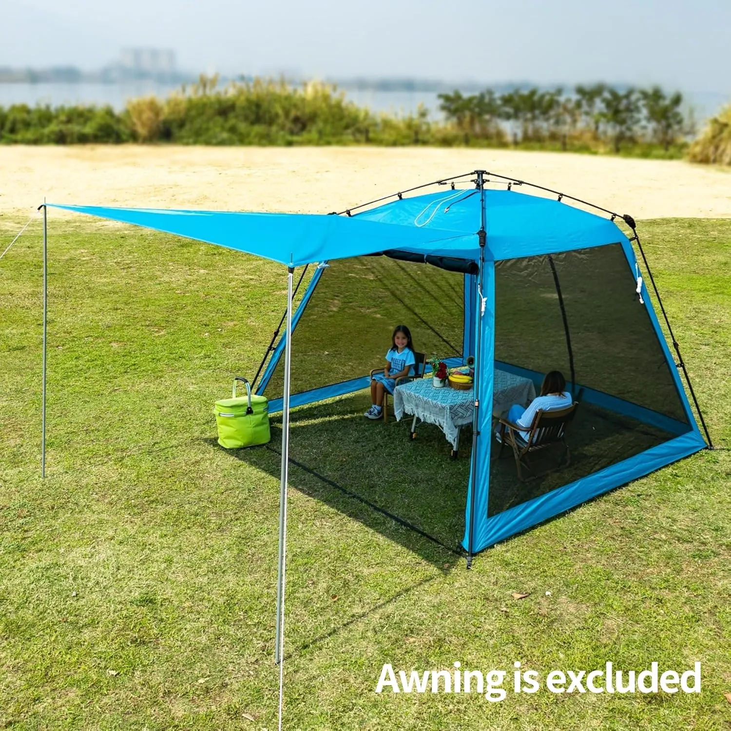 8.2'x8.2' Pop Up Canopy, 2025 Upgraded Outdoor Screen House Tent, Portable Folding Instant Camping Canopy, Easy Set-up Canopy -Blue