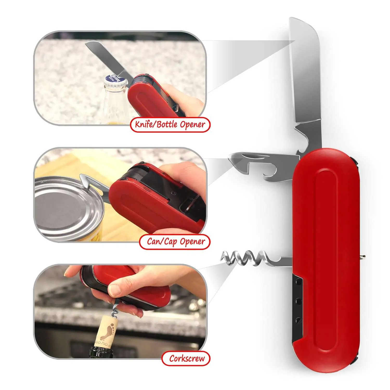 9-in-1 Portable Multi-Tool - Red