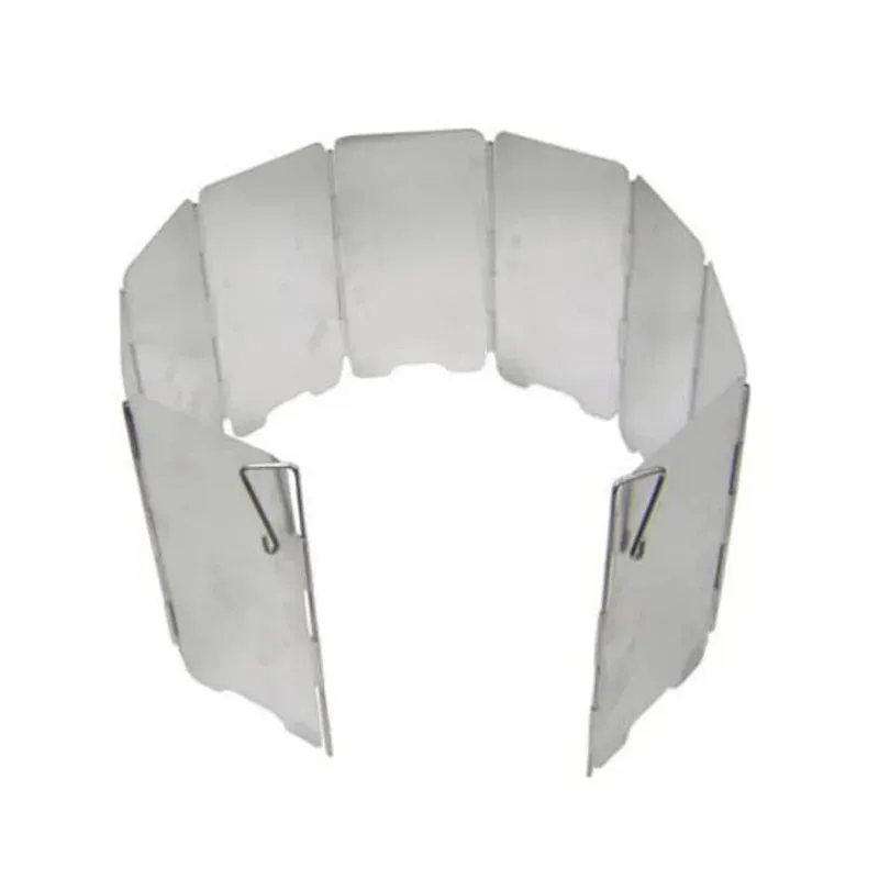 9 Plates Foldable Gas Stove Windshield - Outdoor Camping Windproof Screen for Cooking Burner