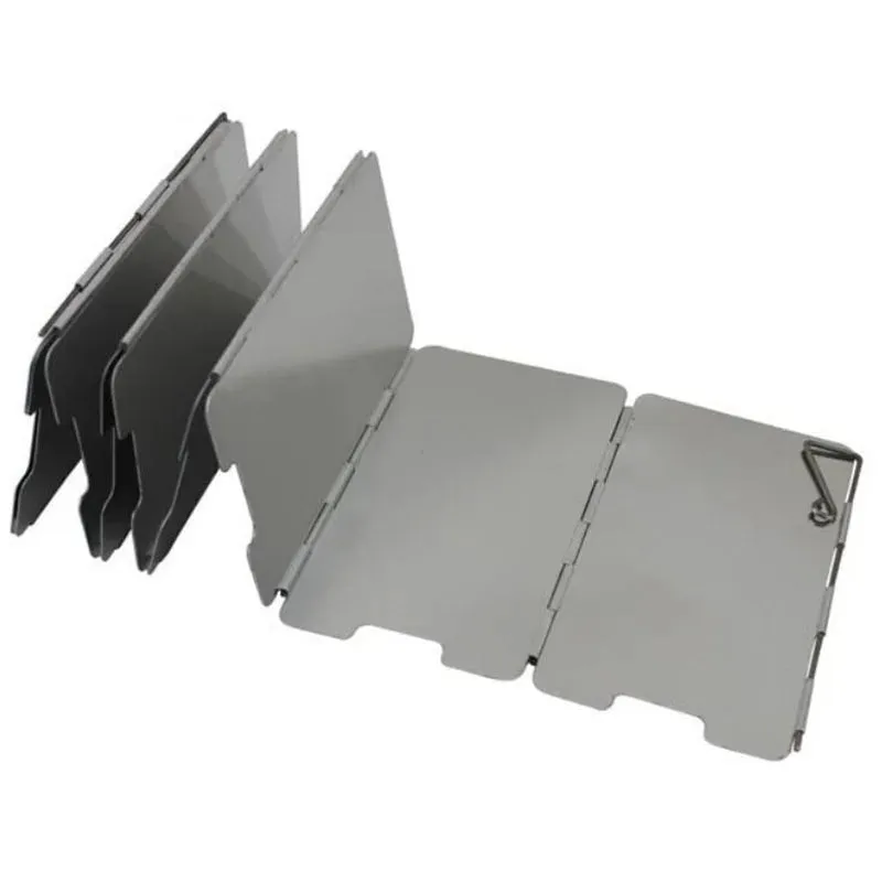9 Plates Foldable Gas Stove Windshield - Outdoor Camping Windproof Screen for Cooking Burner