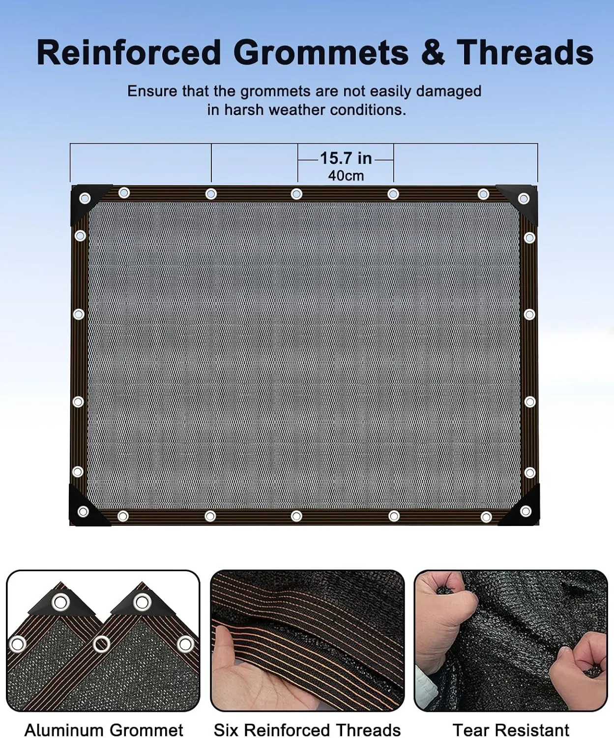 90% Shade Cloth,6x10ft Tear Resistant Sun Shade Net with Reinforced Grommet,Durable Garden Shade Tarp Cover for Greenhouse,Plant Cover, Chicken Coop,Patio and Pergola,Black