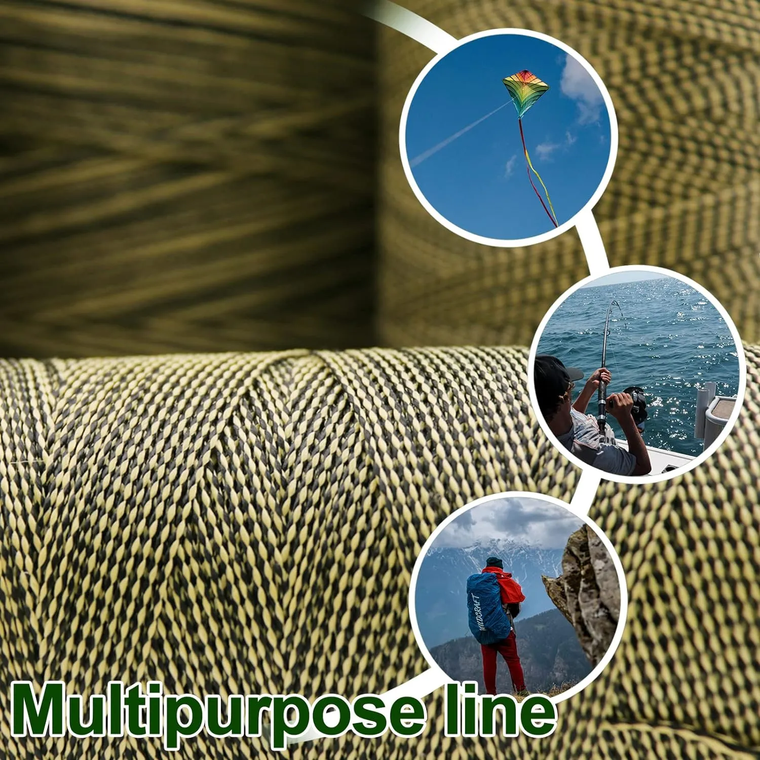 9KM DWLIFE Kevlar Line, High Strength, Abrasion Resistance, Flame Retardant, Fishing Assist Cord, Kite String, Model Rocket Shock, Hammock Tarp Ridgeline, Tactical Survival
