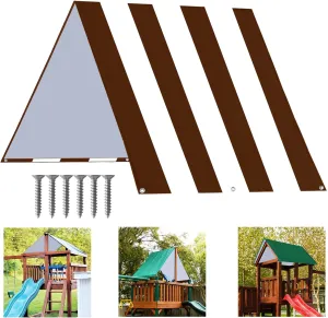 ABCCANOPY 43"X90" Swing Set Replacement Tarp for Playgrounds, Shade Screens (Brown/White)