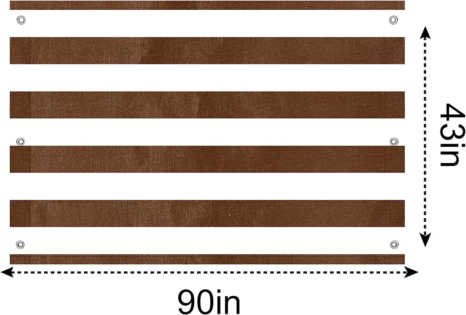 ABCCANOPY 43"X90" Swing Set Replacement Tarp for Playgrounds, Shade Screens (Brown/White)