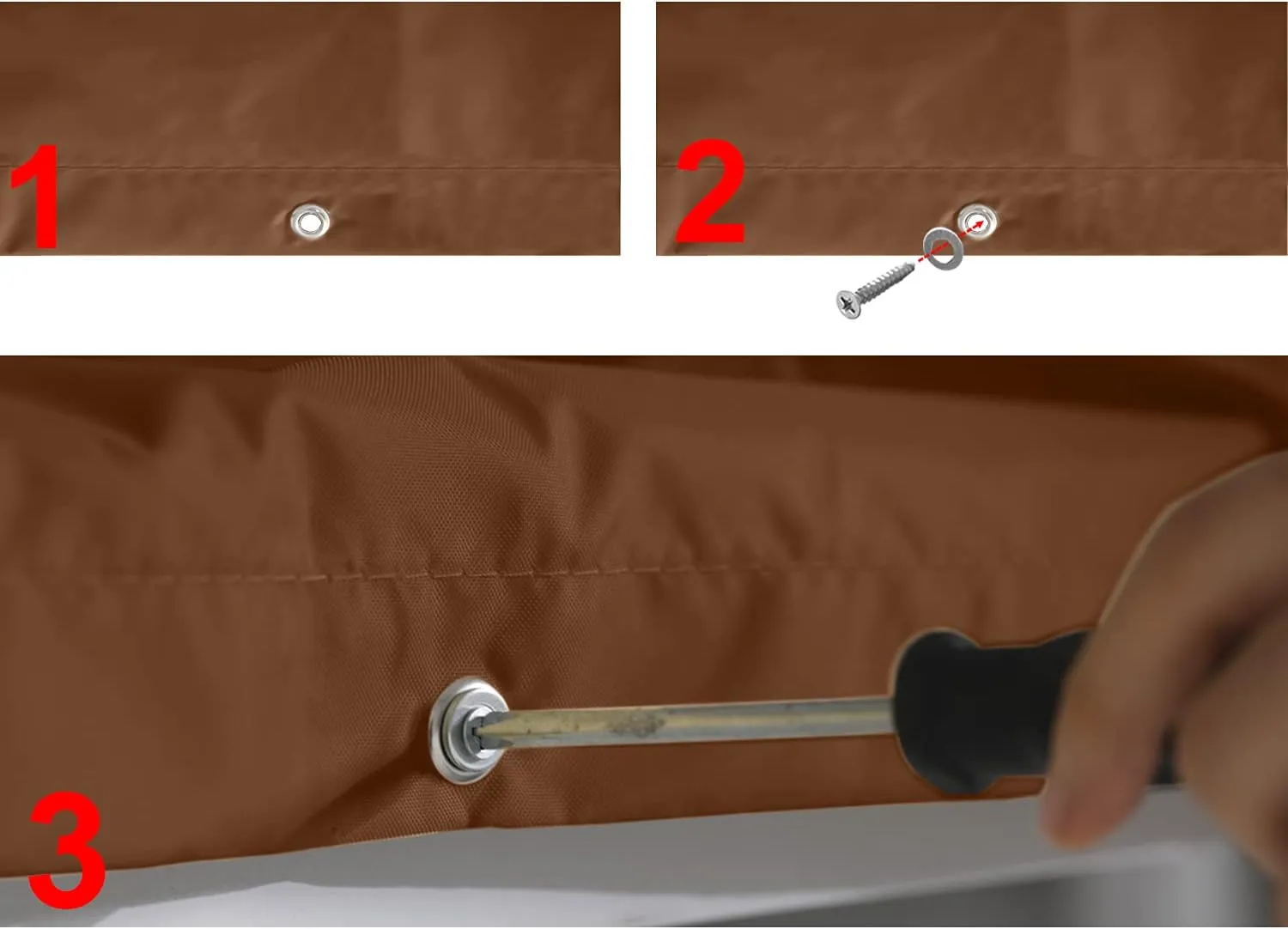 ABCCANOPY 43"X90" Swing Set Replacement Tarp for Playgrounds, Shade Screens (Brown/White)