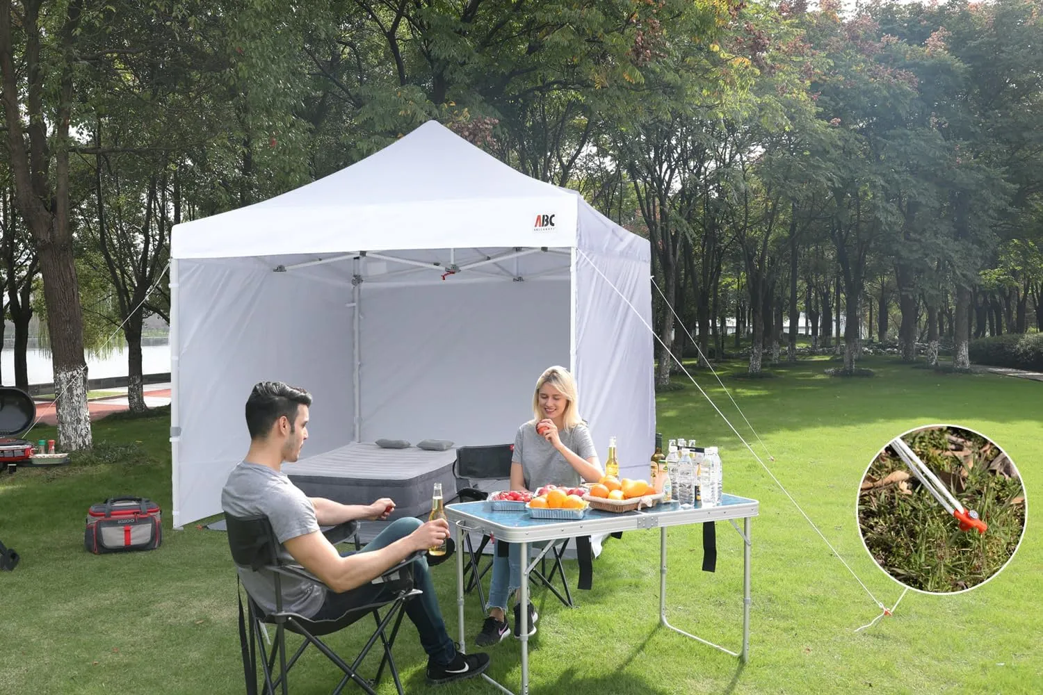 ABCCANOPY Easy Pop Up Canopy Tent with Sidewalls 10x10 Commercial -Series, Black