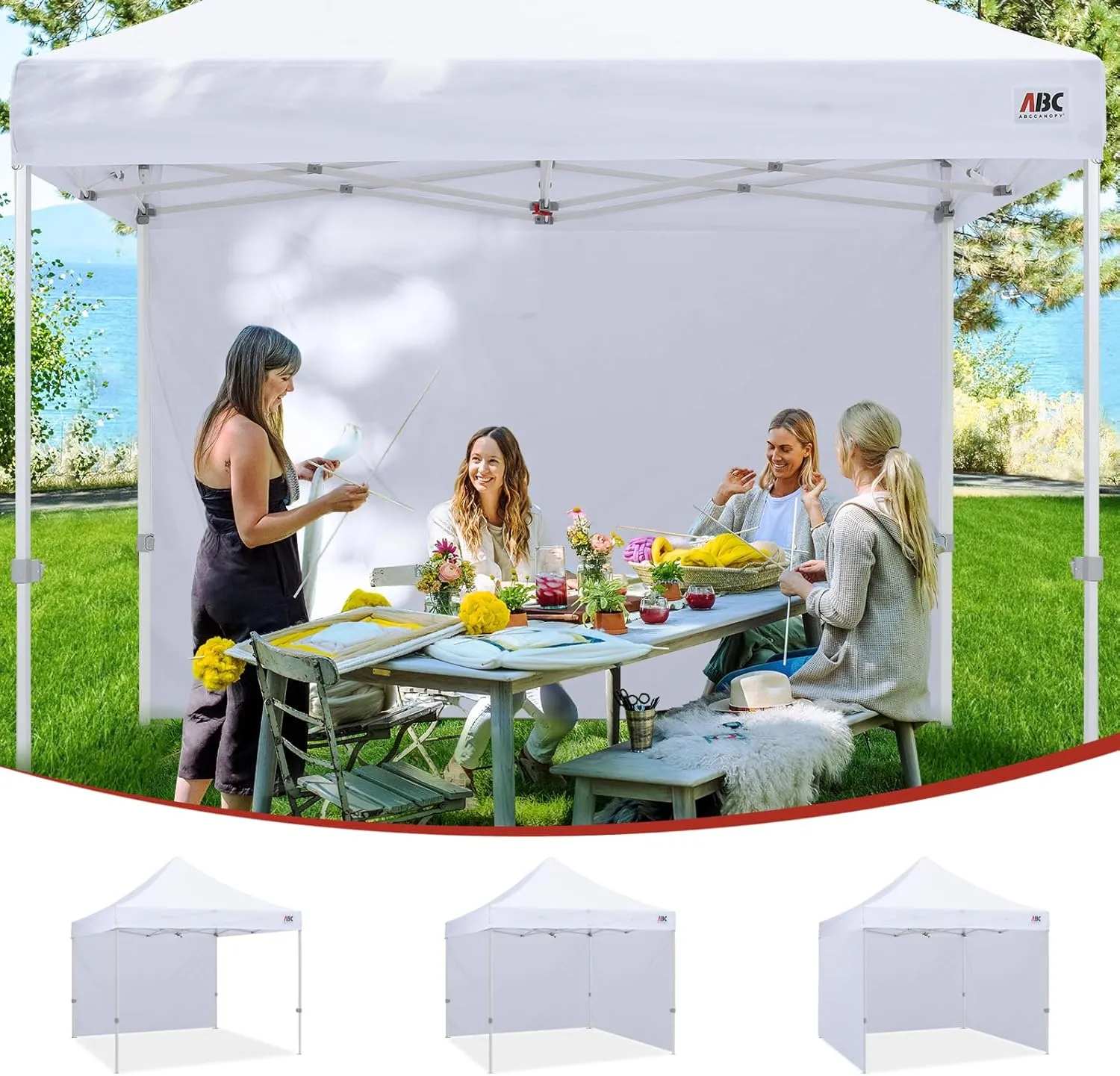 ABCCANOPY Instant Canopy SunWall 10x20 FT, 1 Pack Sidewall Only, No Frame or Top, White
