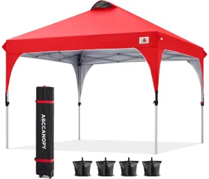 ABCCANOPY Outdoor Pop up Canopy Tent 8x8 Camping Sun Shelter-Series, Red