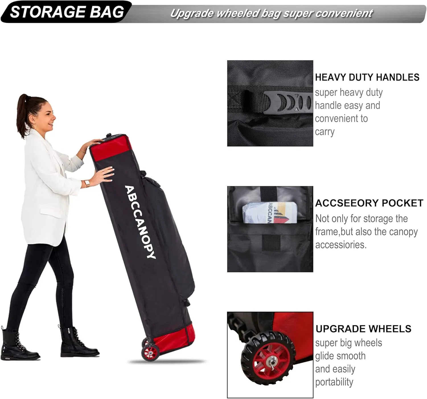 ABCCANOPY Patio Pop Up Canopy Tent 10x10 Commercial-Series (Red)