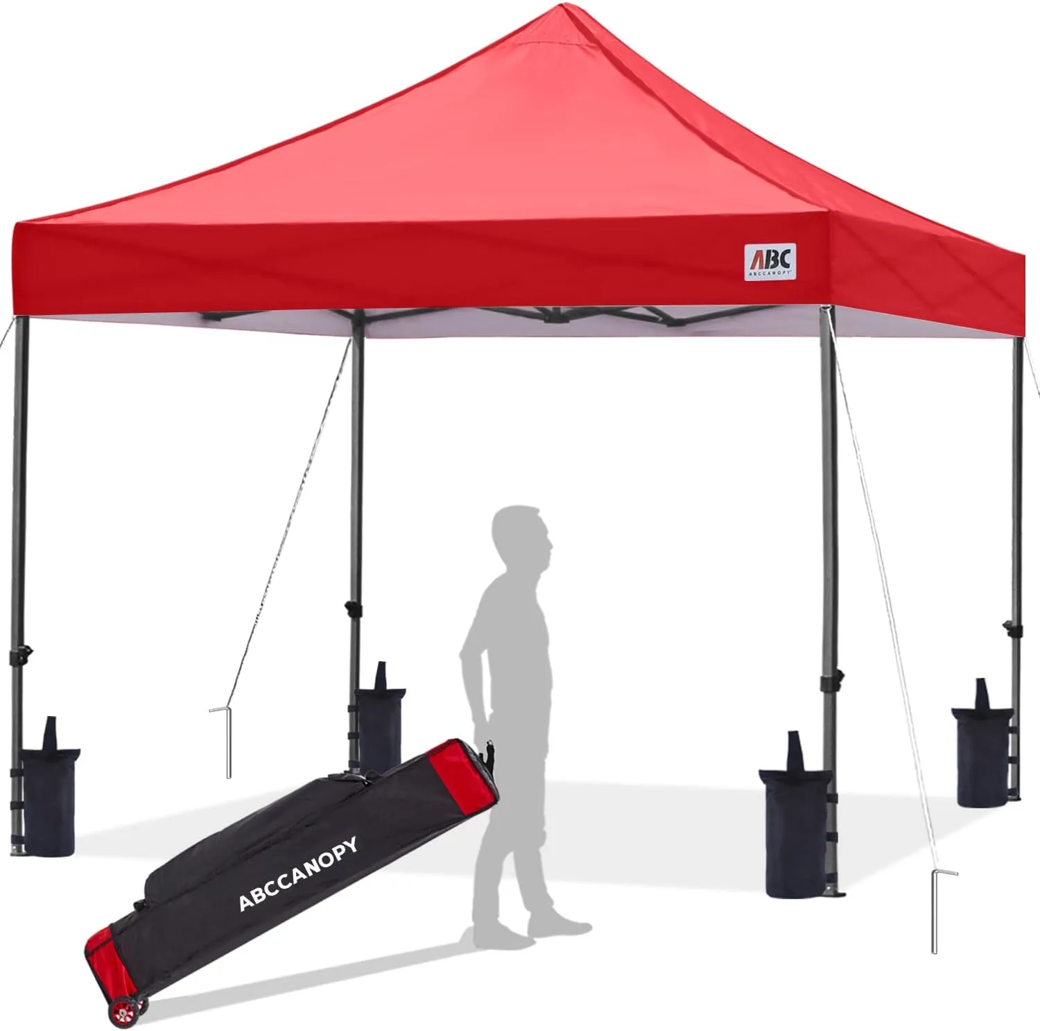 ABCCANOPY Patio Pop Up Canopy Tent 10x10 Commercial-Series (Red)