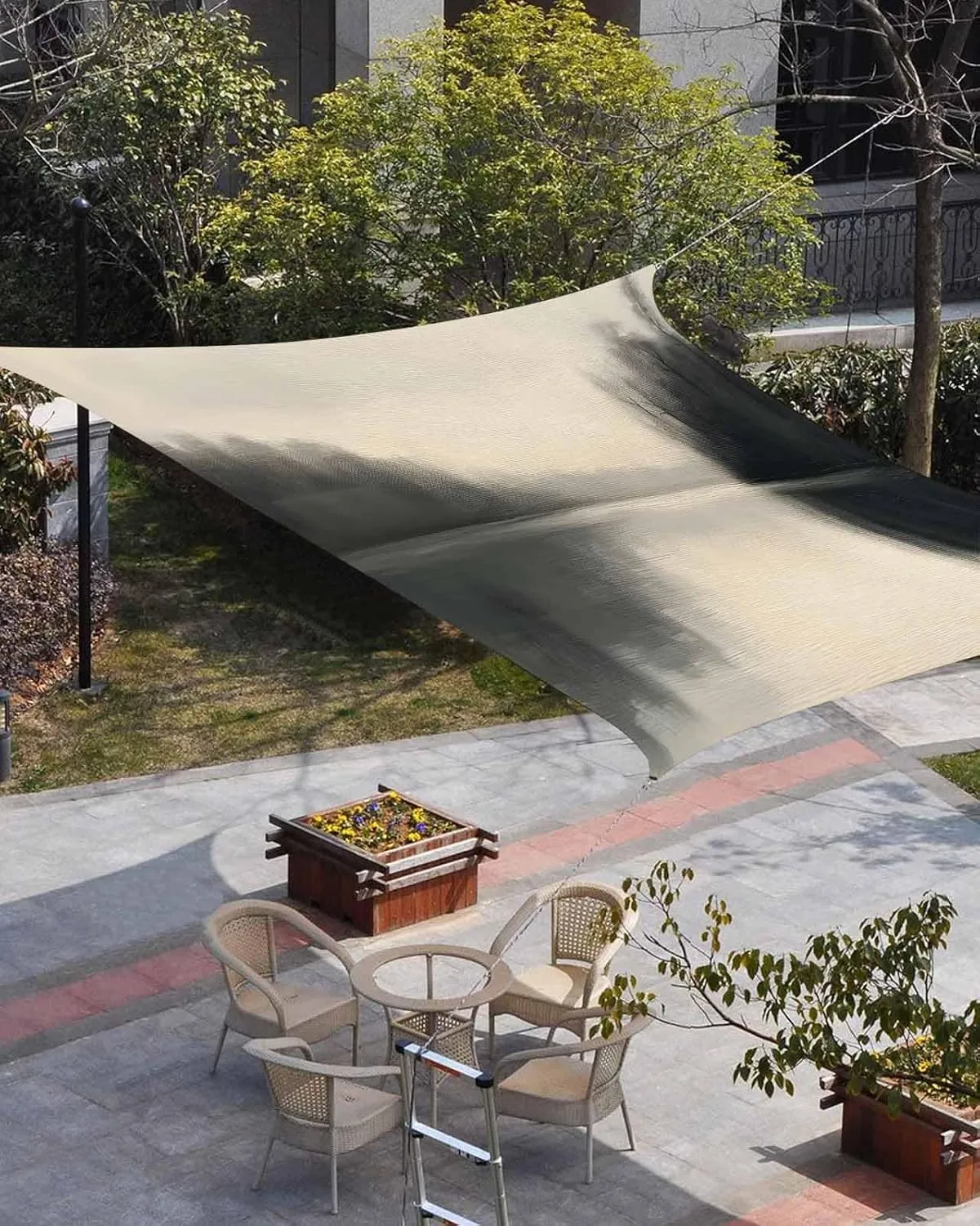 Abstract Sun Shade Sail 6’x 10’, Lake Landscape Tree Sky Black Scenery Reflection Rectangular Sunshade Sail UV Protection, Outdoor Waterproof Sun Shade Canopy for Patio Deck Pool Park