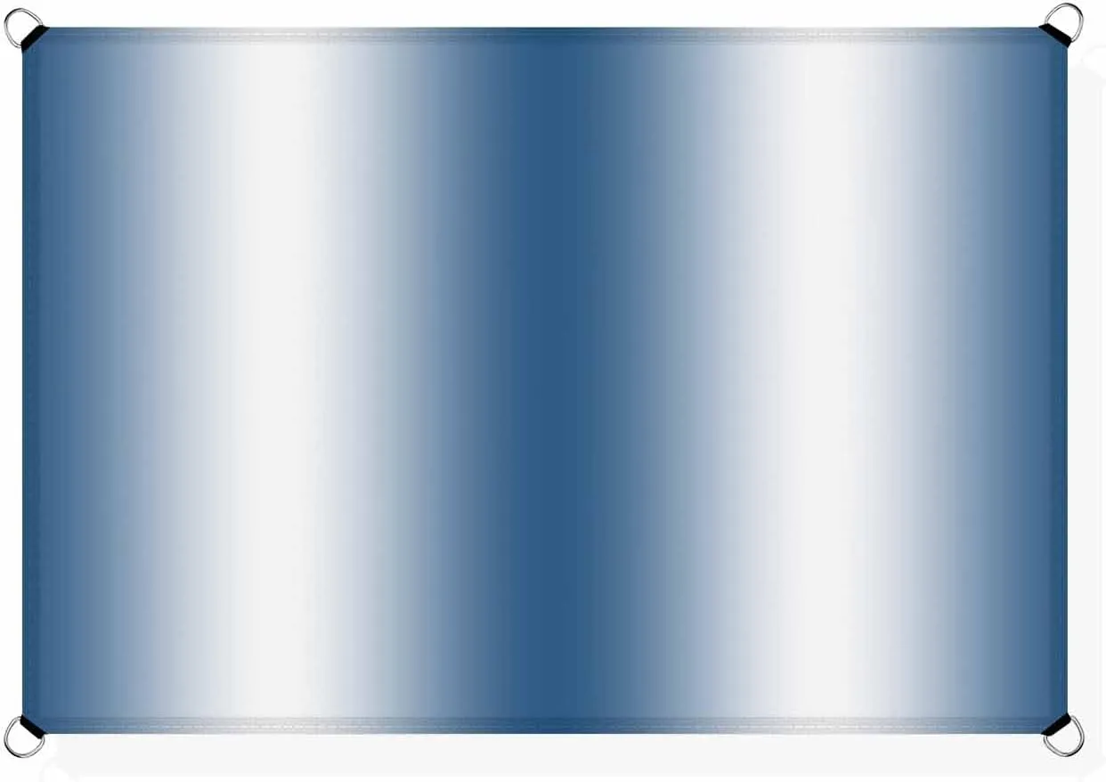 Abstract Sun Shade Sail 8’x 10’, Lake Blue Gradient Countryside Farmhouse Rectangular Sunshade Sail UV Protection, Outdoor Waterproof Sun Shade Canopy for Patio Deck Pool Park