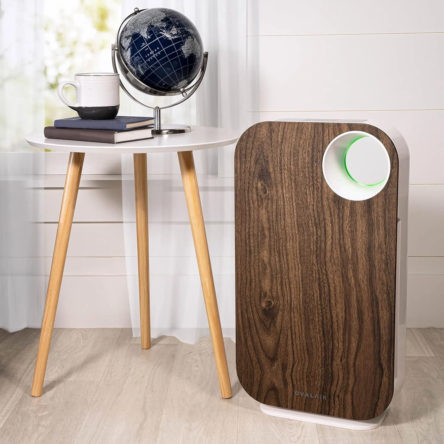 AIR1000D 3-Stage H13 True HEPA 5-in-1 Air Purifier For Allergens,Dust,Pets,Allergies,Odor,Smoke,Pollen, Rooms up to 600 sq. ft., Dark Wood 13.8" X 7.5" X 25"