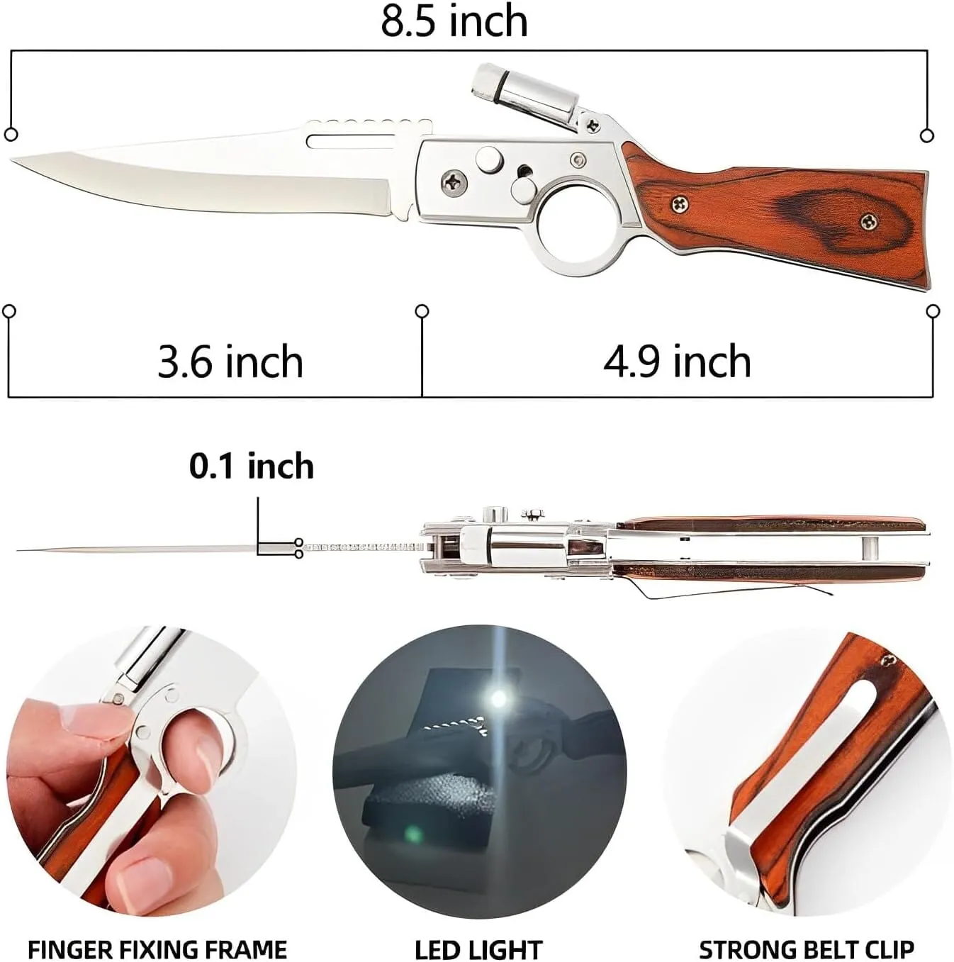 AK47 Pocket Folding Knife, Tactical Knife for Camping Hunting Survival Indoor and Outdoor Activities