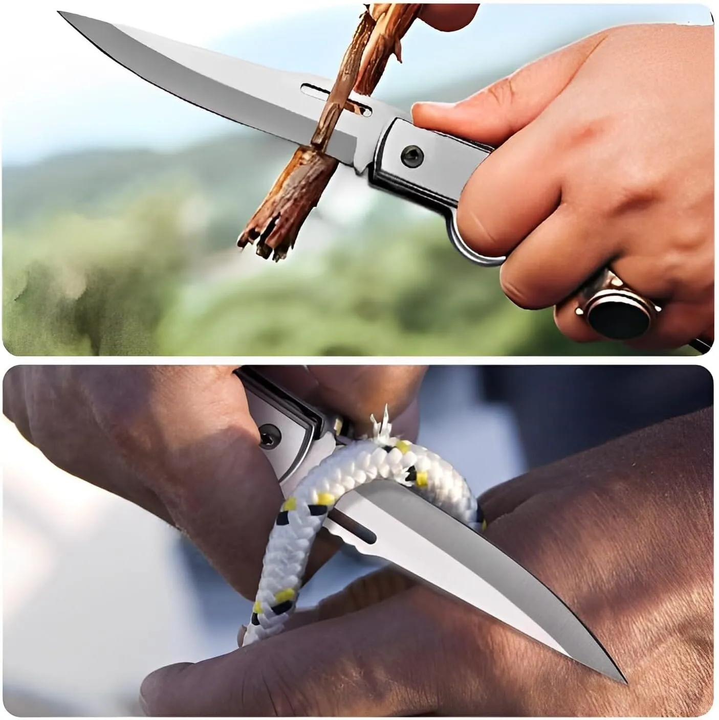 AK47 Pocket Folding Knife, Tactical Knife for Camping Hunting Survival Indoor and Outdoor Activities