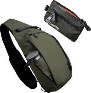 ALPAKA Metro Crossbody and Zip Pouch Pro - 10L Crossbody Bag Men, Sling Backpack - Fits 11" Tablet with YKK Zipper - Slim Zipper Wallet with RFID Blocking, ID Card Holder, YKK Zippers Multi-tool Slot