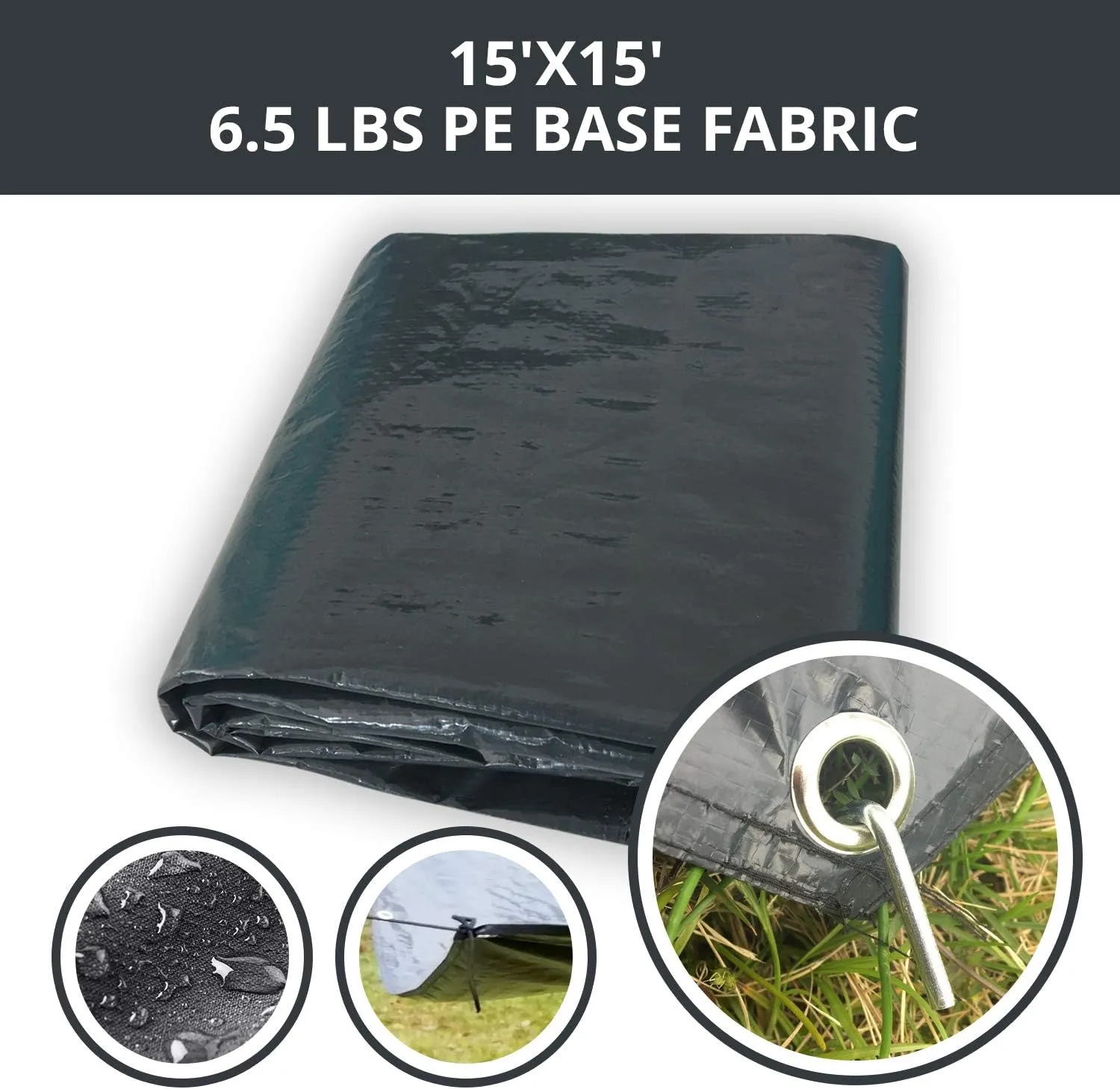 Alvantor Heavy Duty Tarp Waterproof 6'-10'-12'-15' Tarpaulin Ground Trailer with Rust Grommet Weather Resistant Cover Outdoor Camping 10 Mil Thick PE Floor Lightweight Mat