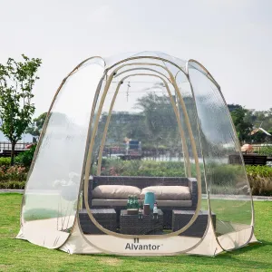Alvantor Pop Up Bubble Tent - Instant Igloo Tent - Screen House for Patios - Large Oversize Weather Proof Pod - Cold Protection Camping Tent - Beige