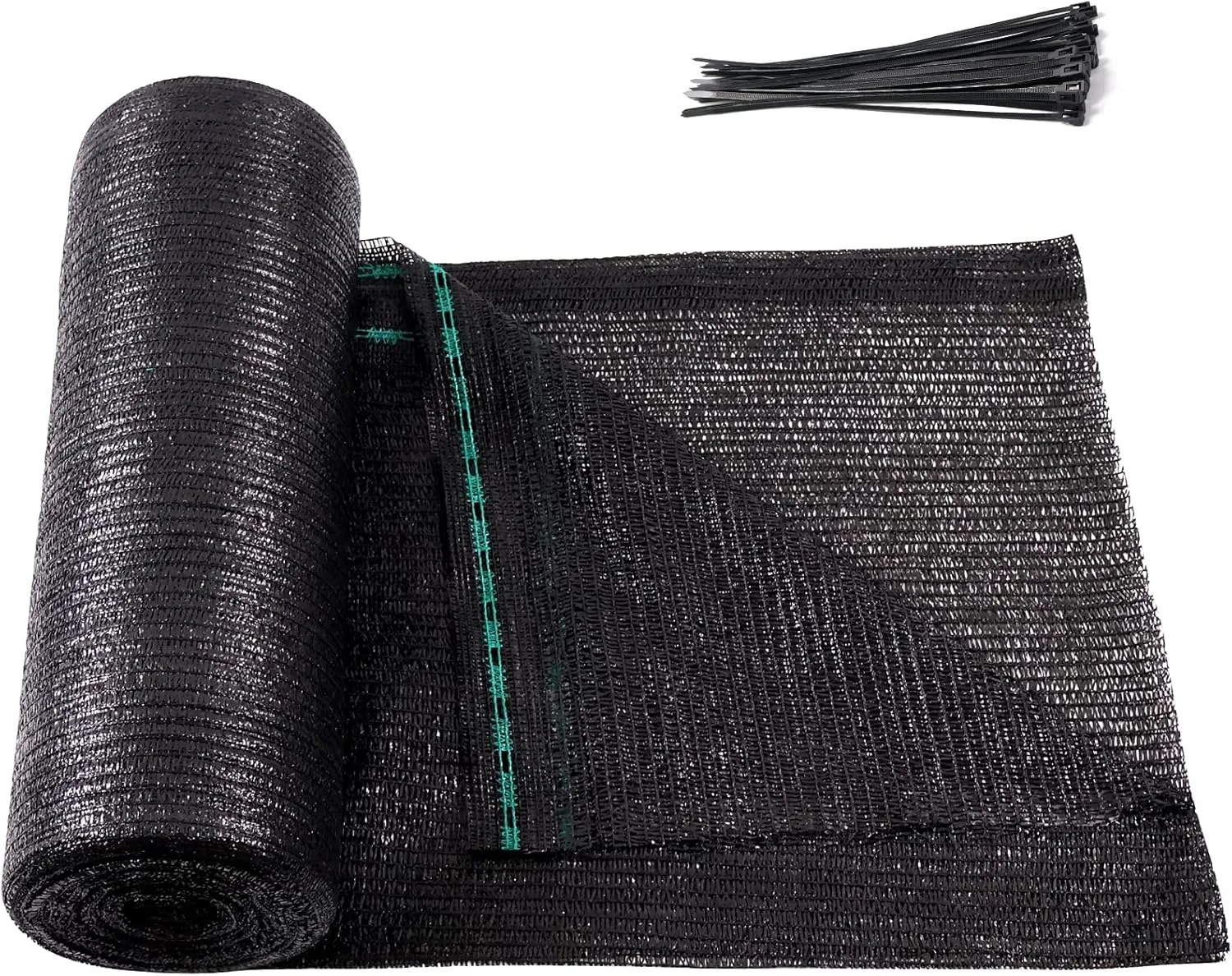 Amagenix 50% Eyelets Shade Cloth Roll 5'10" x 100 FT Cuttable Sun Shade Mesh Tarp UV Resistant Screen Cover for Garden, Patio, Greenhouse, Kennel, Canopy, Black