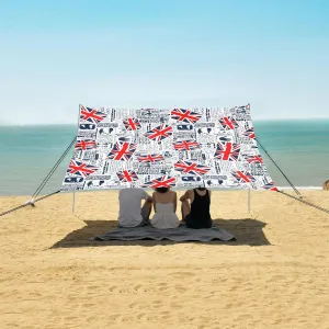 American Flag Banner Beach Camping Tent Sun Shelter for Whole Family, Beach Shade Canopy with UPF50  UV Protection,Easy Set Up and Carry,Outdoor Shade for Trips, Fishing, Backyard Fun Picnics