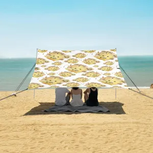 Angler Fish Beach Canopy Tent Anti-UV & Wind Resistant, Camping Sun Shelter Easy Setup Portable,Outdoor Shade Tents with Sandbags,Sand Shovels,Ground Pegs & Stability Poles