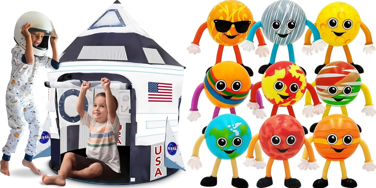 ArtCreativity Outer Space Pop up Play Tent & Bendable Planets Set
