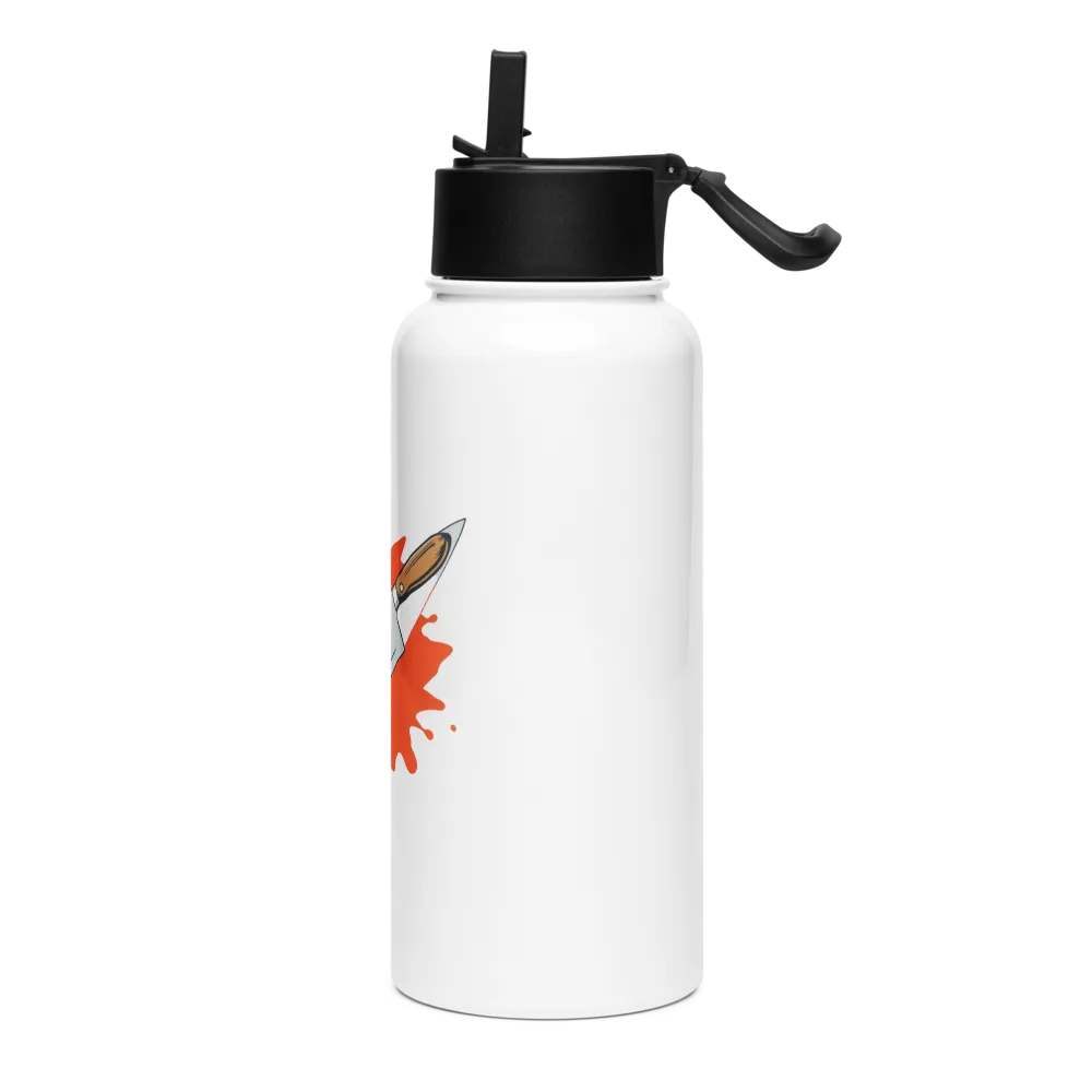 Artistic Chef's Knife Design Water Bottle