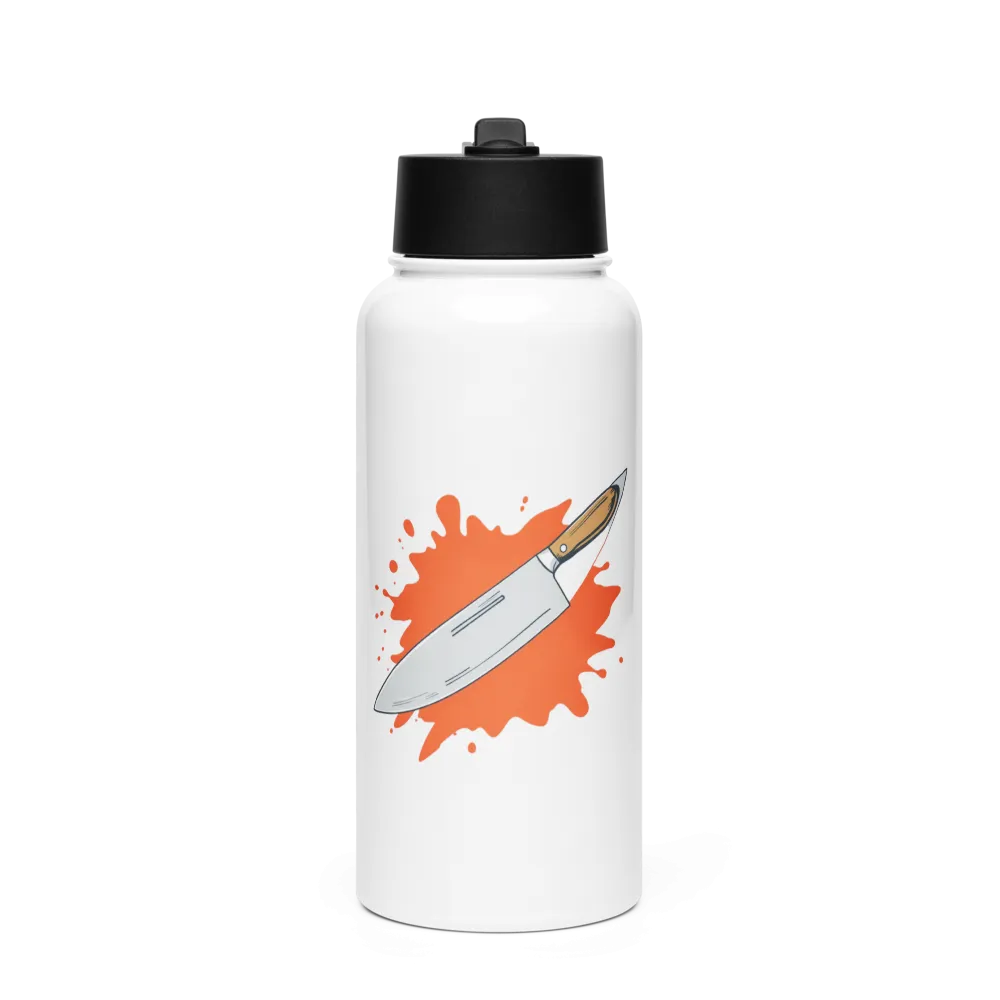 Artistic Chef's Knife Design Water Bottle