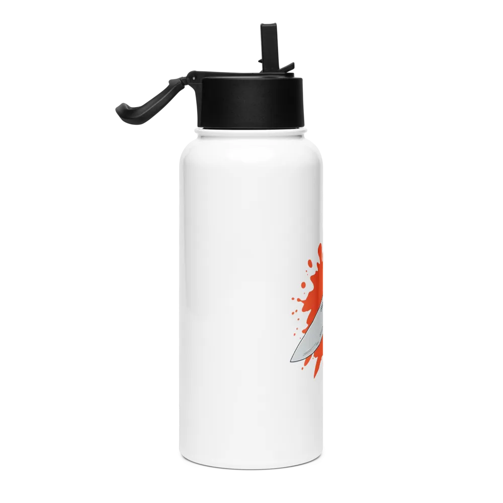 Artistic Chef's Knife Design Water Bottle