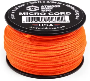 Atwood Rope MFG Micro Utility Cord 1.18mm X 500ft Reusable Spool | Tactical Nylon/Polyester Fishing Gear, Jewelry Making, Camping Accessories