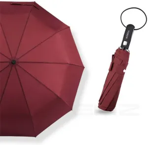 Auto Open/Close Travel Umbrella, Windproof Waterproof Umbrellas with Coating, Folding Reinforced Canopy Frame Umbrella, Protects Against UV Rain Wind Sun, Slip-Proof Handle for Easy Carry