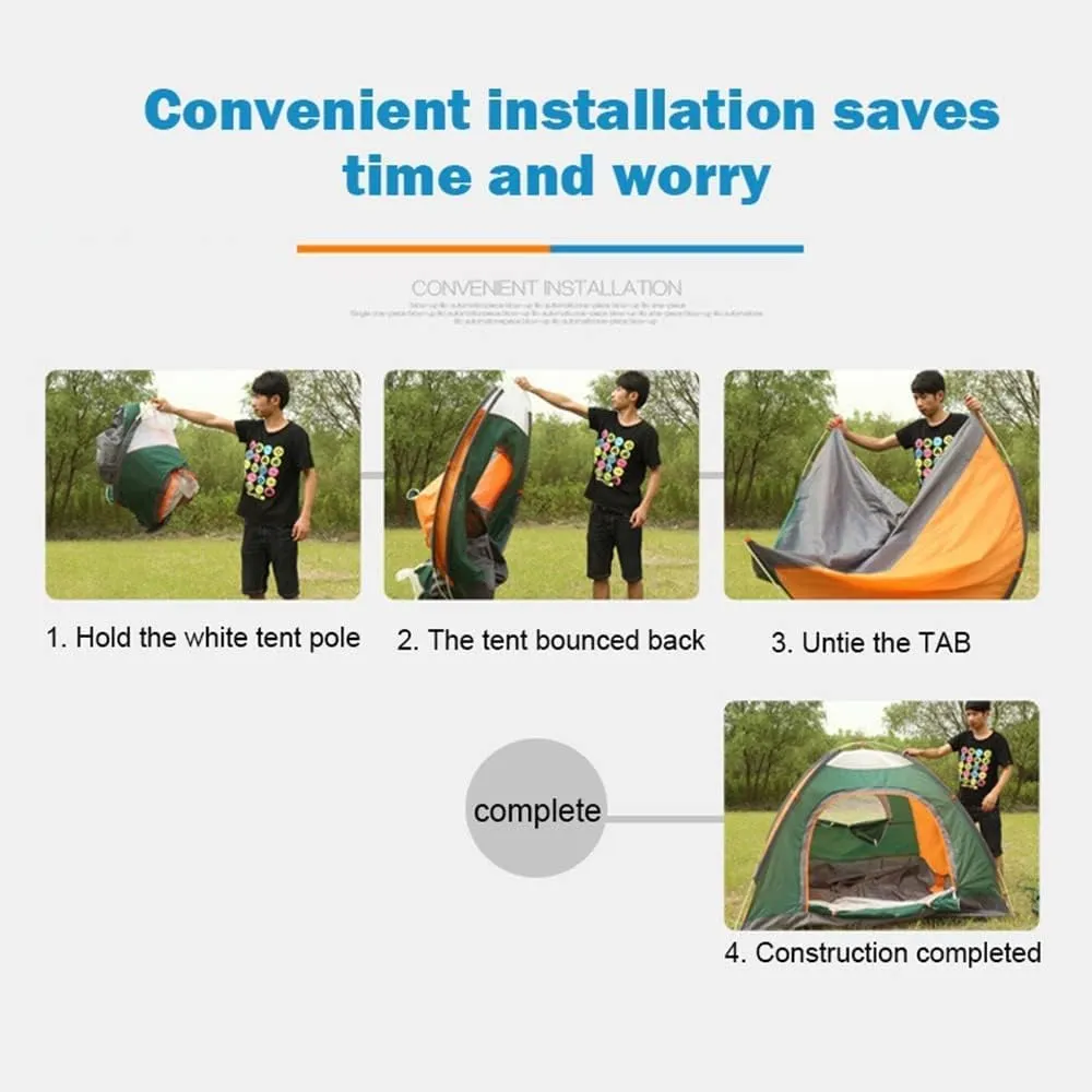 Automatic Instant Pop Up Camping Tent Waterproof Automatic Hydraulic Pop Up Tent Instant Camping Dome Tent 2 Doors Easy Setup Shelter for Outdoor