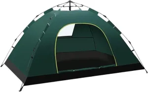 Automatic Tent 1-3 Person Camping Tent,Easy Instant Setup Protable Backpacking Compatible with Sun Shelter,Travelling,Hiking Field Camping (Green a One Size)