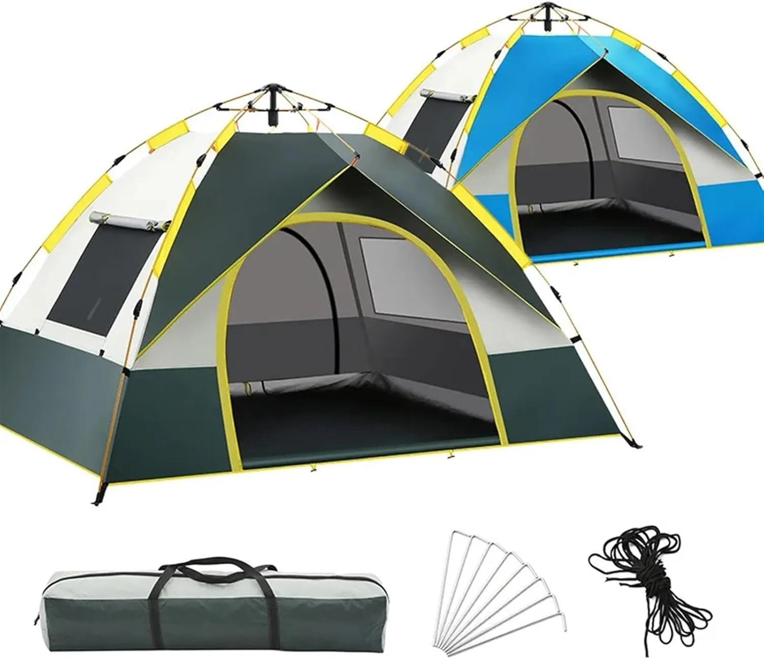 Automatic Tent 1-3 Person Camping Tent,Easy Instant Setup Protable Backpacking Compatible with Sun Shelter,Travelling,Hiking Field Camping (Green a One Size)
