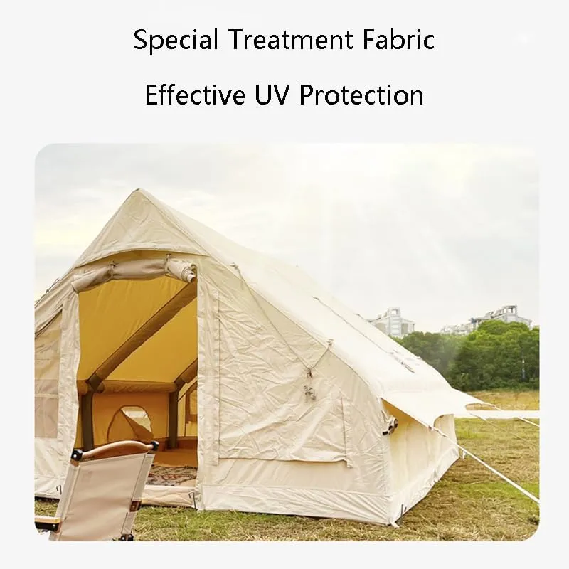 AvimYa Camping Tent, Outdoor Inflatable Tent, Sunshade and Rainproof, Double-Layer Doors and Windows, Breathable and Anti-Mosquito