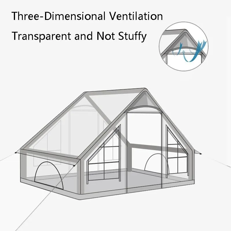 AvimYa Camping Tent, Outdoor Inflatable Tent, Sunshade and Rainproof, Double-Layer Doors and Windows, Breathable and Anti-Mosquito