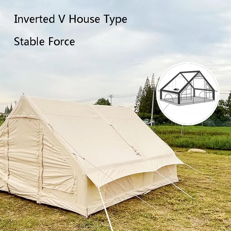 AvimYa Camping Tent, Outdoor Inflatable Tent, Sunshade and Rainproof, Double-Layer Doors and Windows, Breathable and Anti-Mosquito