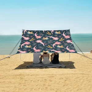 Axolotl Beach Canopy Tent Anti-UV & Wind Resistant, Dark Plain Camping Sun Shelter Easy Setup Portable,Outdoor Shade Tents with Sandbags,Sand Shovels,Ground Pegs & Stability Poles