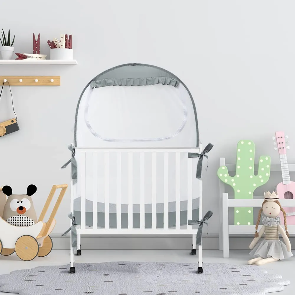 Baby Pack N Play Tent, Safety Tent to Keep Baby from Climbing Out, Baby Crib Canopy for Pack N Play, Mini Cribs & Playpens, Pop Up Design & See-Through Mesh