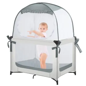 Baby Pack N Play Tent, Safety Tent to Keep Baby from Climbing Out, Baby Crib Canopy for Pack N Play, Mini Cribs & Playpens, Pop Up Design & See-Through Mesh