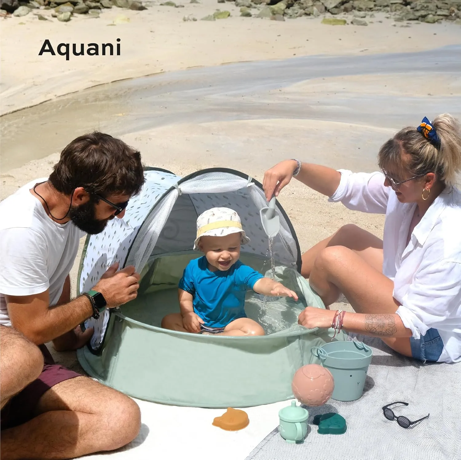 Babymoov Aquani Tent & Pool | 3 in 1 Pop Up Tent, Kiddie Pool and Play Area (Summer 2024 Essential)