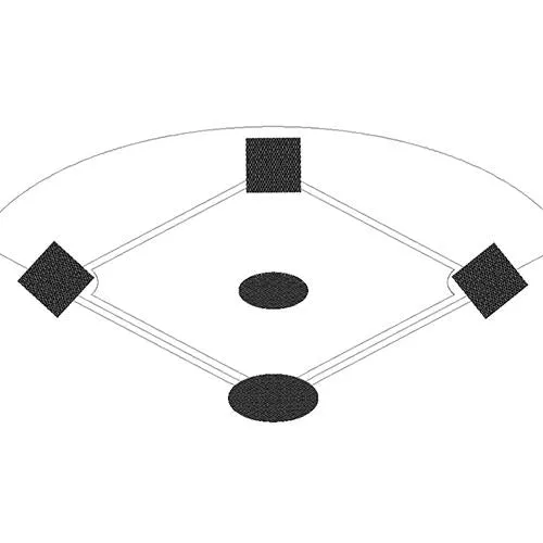BASEBALL TARP WITH GROUND STAKES (26' ROUND - 6 OZ. POLYETHYLENE) (HOME PLATE) (WHITE OR SILVER - REVERSIBLE)