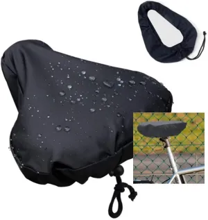 BBAUER Tarp, Waterproof Bike Seat Rain Cover, with Drawstring Mountain Bicycle Seat Cover Dust Protective Saddle Cover Polyurethane Coating for Men Women