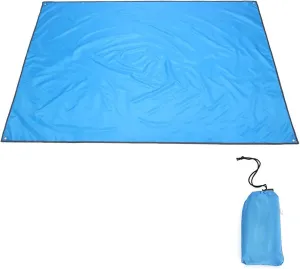 Beach Blankets Outdoor Camping Mat Pad Waterproof Double Sided Picnic Tent Blanket Foldable Beach Mat Ground Sheet Tarp Mats(Blue)