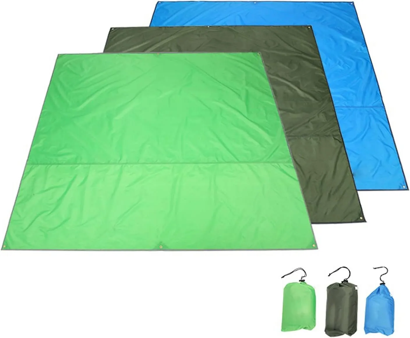 Beach Blankets Outdoor Camping Mat Pad Waterproof Double Sided Picnic Tent Blanket Foldable Beach Mat Ground Sheet Tarp Mats(Green)